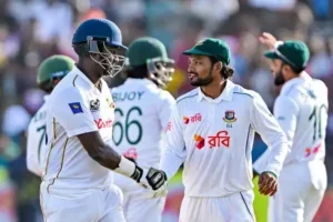 Najmul congratulates Matthews after his successful career